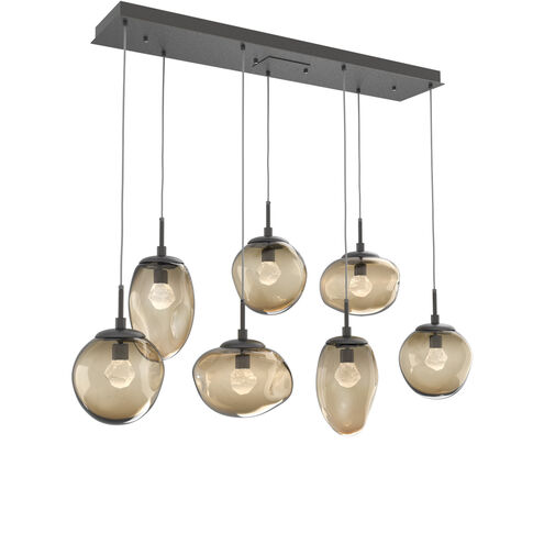 Cosmos LED LED 50.3 inch Graphite Linear Pendant Ceiling Light in 3000K LED, Zircon Inner - Bronze Outer, Multi-Port