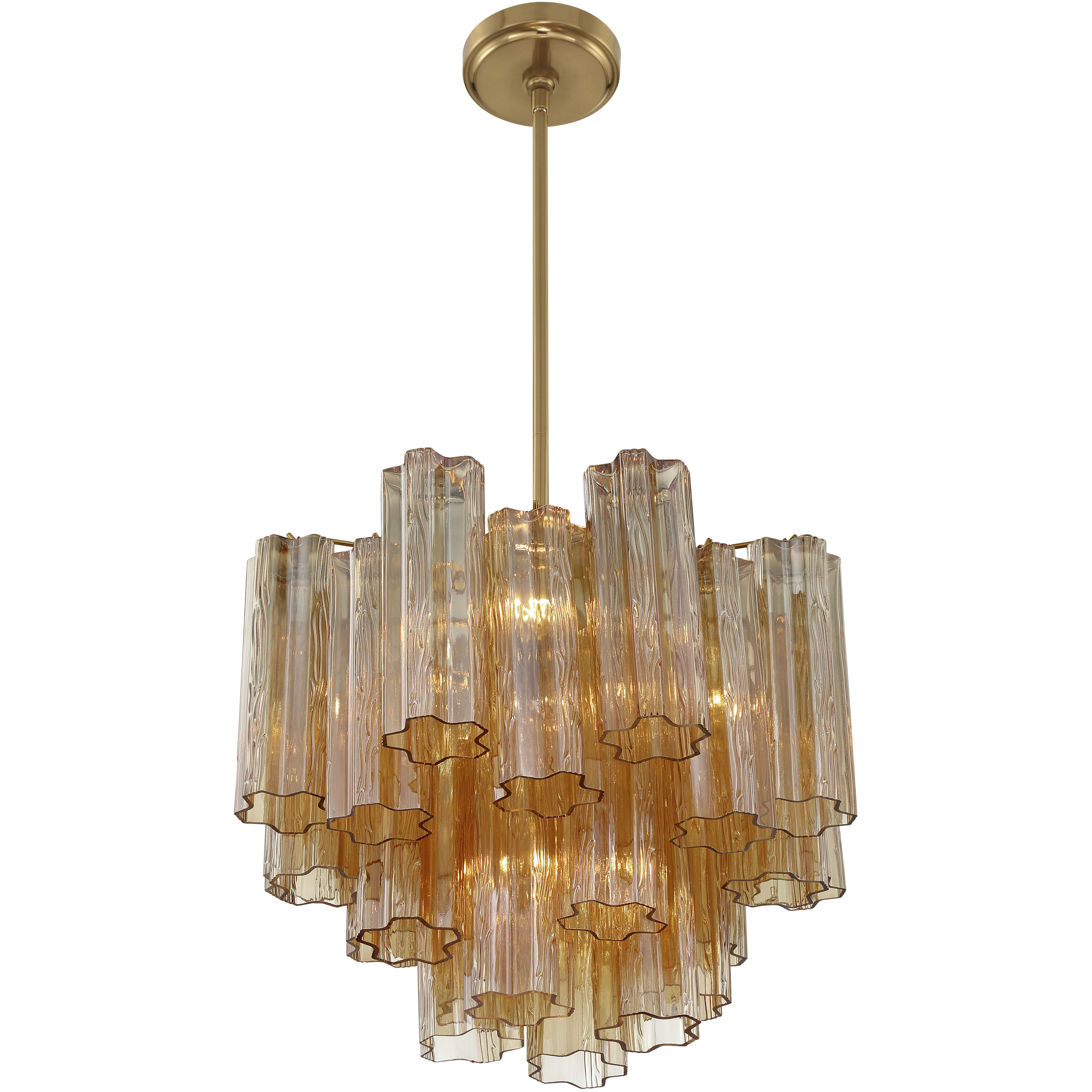 Addis 4 Light 17.75 inch Aged Brass Mini Chandelier Ceiling Light in Amber