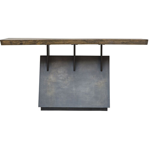 Vessel 60 inch Naturally Mahogany with Gunmetal and Faux Concrete Console Table