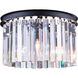 Sydney 3 Light 16 inch Matte Black Flush Mount Ceiling Light in Clear, Urban Classic