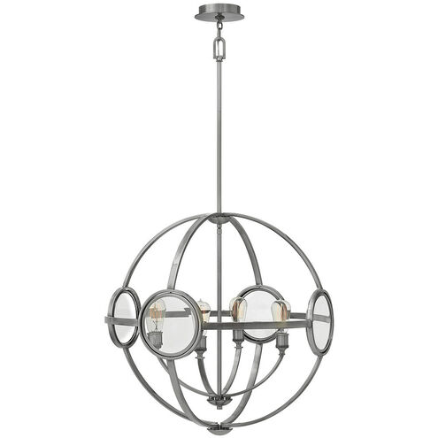 Fulham 4 Light 26 inch Polished Antique Nickel Indoor Chandelier Ceiling Light