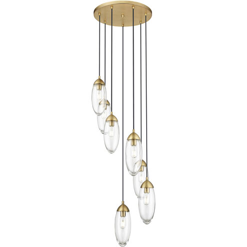 Arden 7 Light 18 inch Rubbed Brass Chandelier Ceiling Light