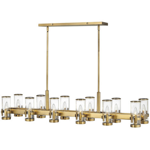 Reeve 12 Light 46 inch Heritage Brass Indoor Linear Chandelier Ceiling Light