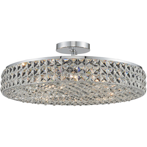 Loro 8 Light 20 inch Chrome Semi Flush Mount Ceiling Light in Firenze Clear