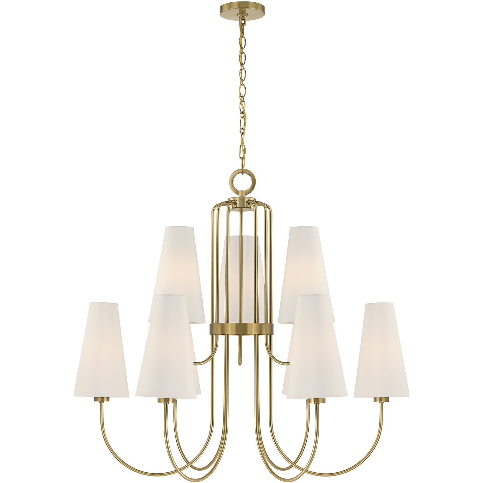 Wilkes 9 Light 36 inch Warm Brass Chandelier Ceiling Light