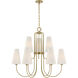 Wilkes 9 Light 36 inch Warm Brass Chandelier Ceiling Light