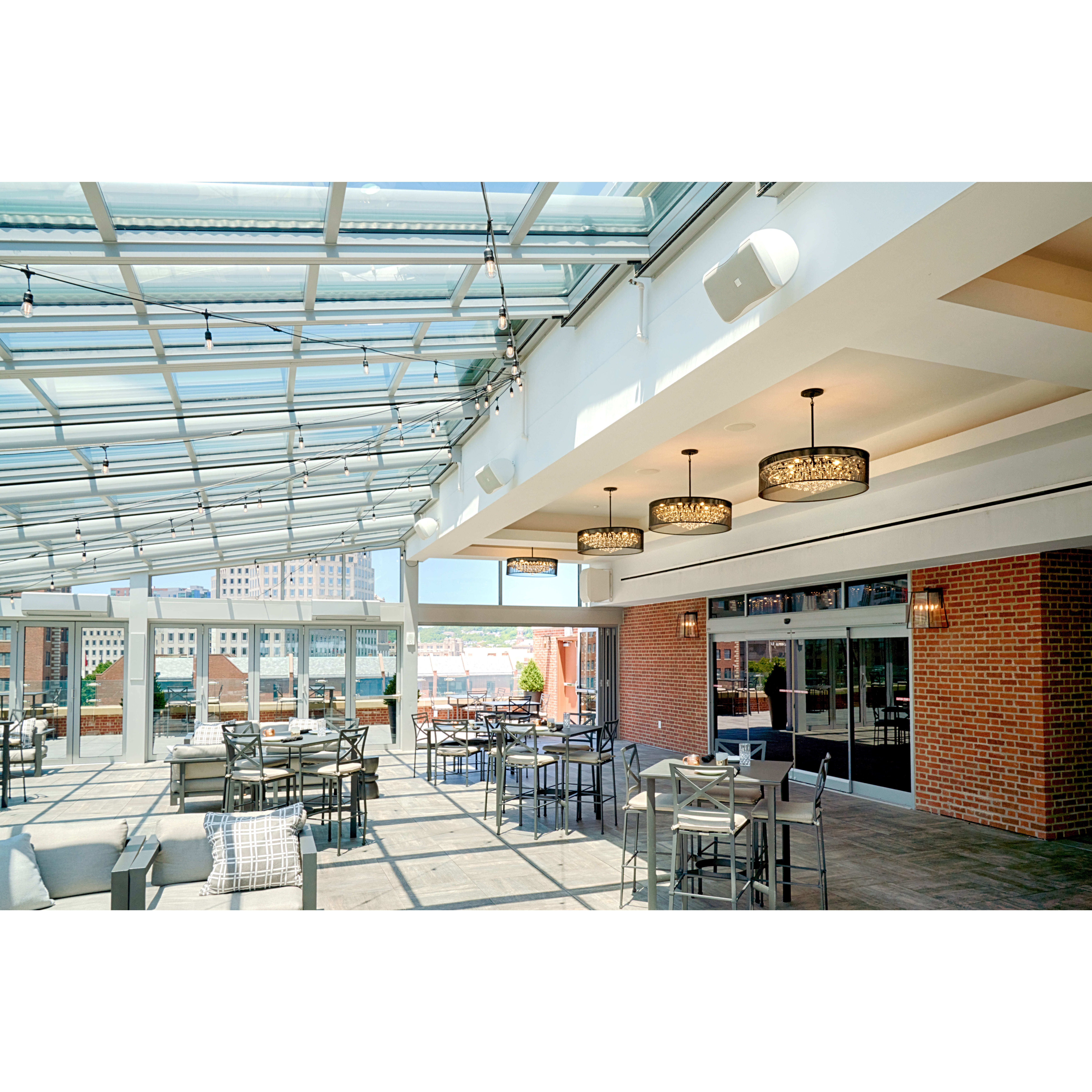 Fiona LED 30 inch Black Foyer Light Ceiling Light, Semi-Flush Mount