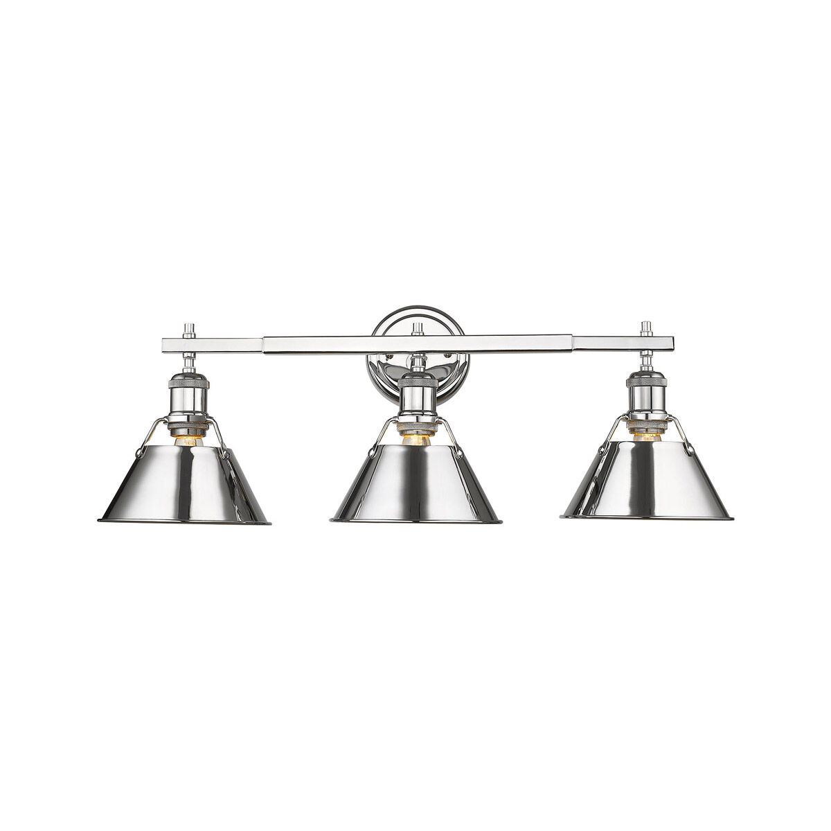 Golden Lighting 3306 BA3 CH CH Orwell 3 Light 27 inch Chrome Bath Vanity Wall Light