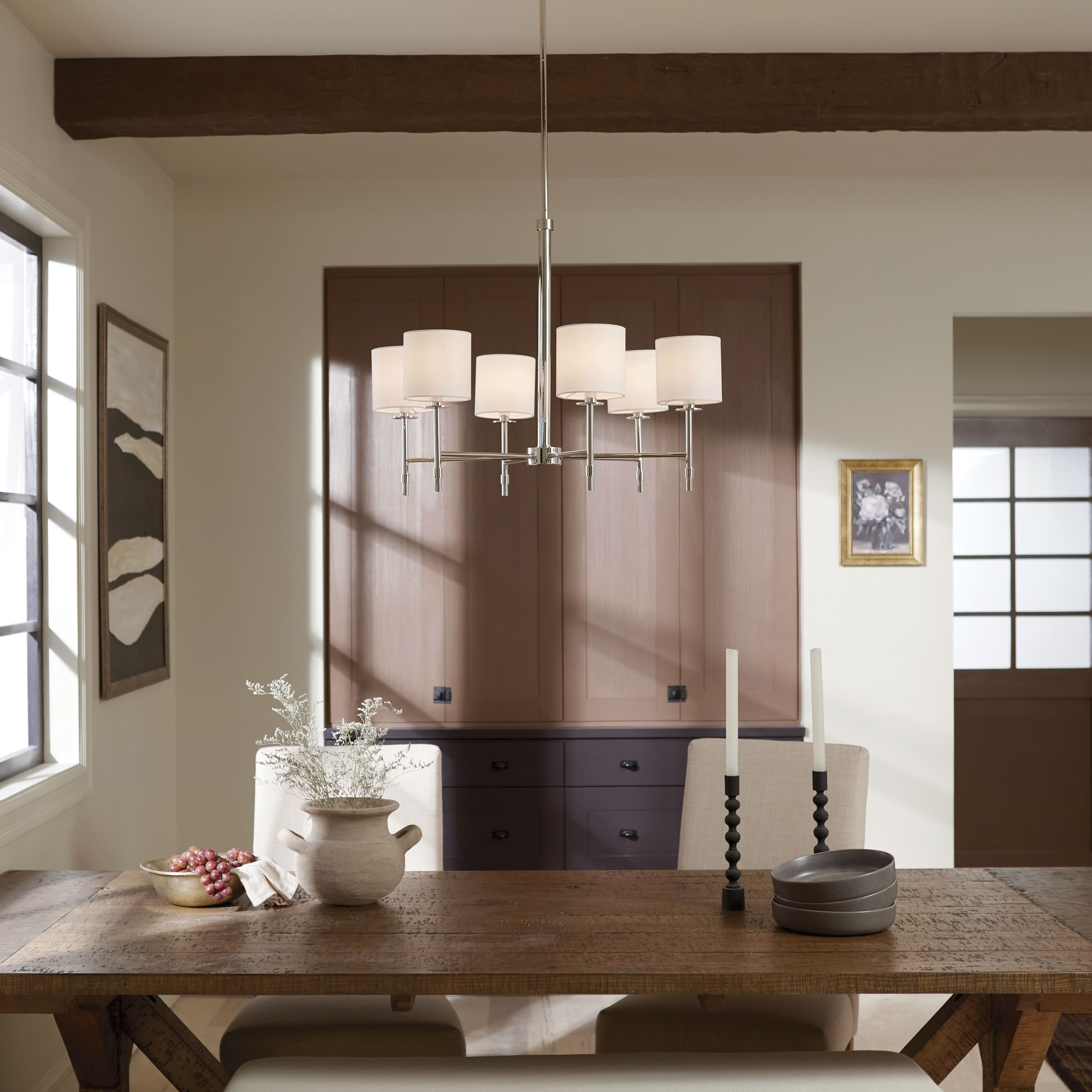 Ali 6 Light 28 inch Polished Nickel Chandelier Ceiling Light