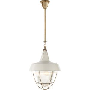Thomas O'Brien Henry 2 Light 18 inch Hand-Rubbed Antique Brass Pendant Ceiling Light in White