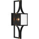 Raeburn 1 Light 28 inch Matte Black with Burnished Brass Outdoor Wall Lantern