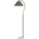 Vivienne 64 inch 100 watt White Marble and Polished Brass Floor Lamp Portable Light