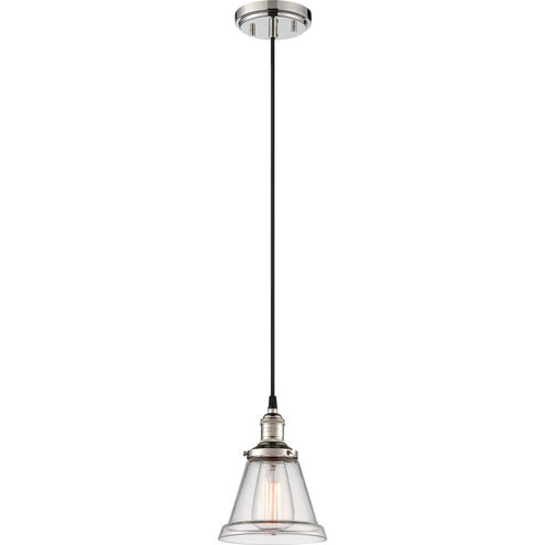 Vintage 1 Light 7 inch Polished Nickel Pendant Ceiling Light