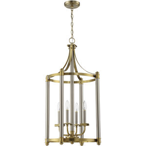 Stanza 4 Light 18 inch Brushed Polished Nickel / Satin Brass Foyer Ceiling Light