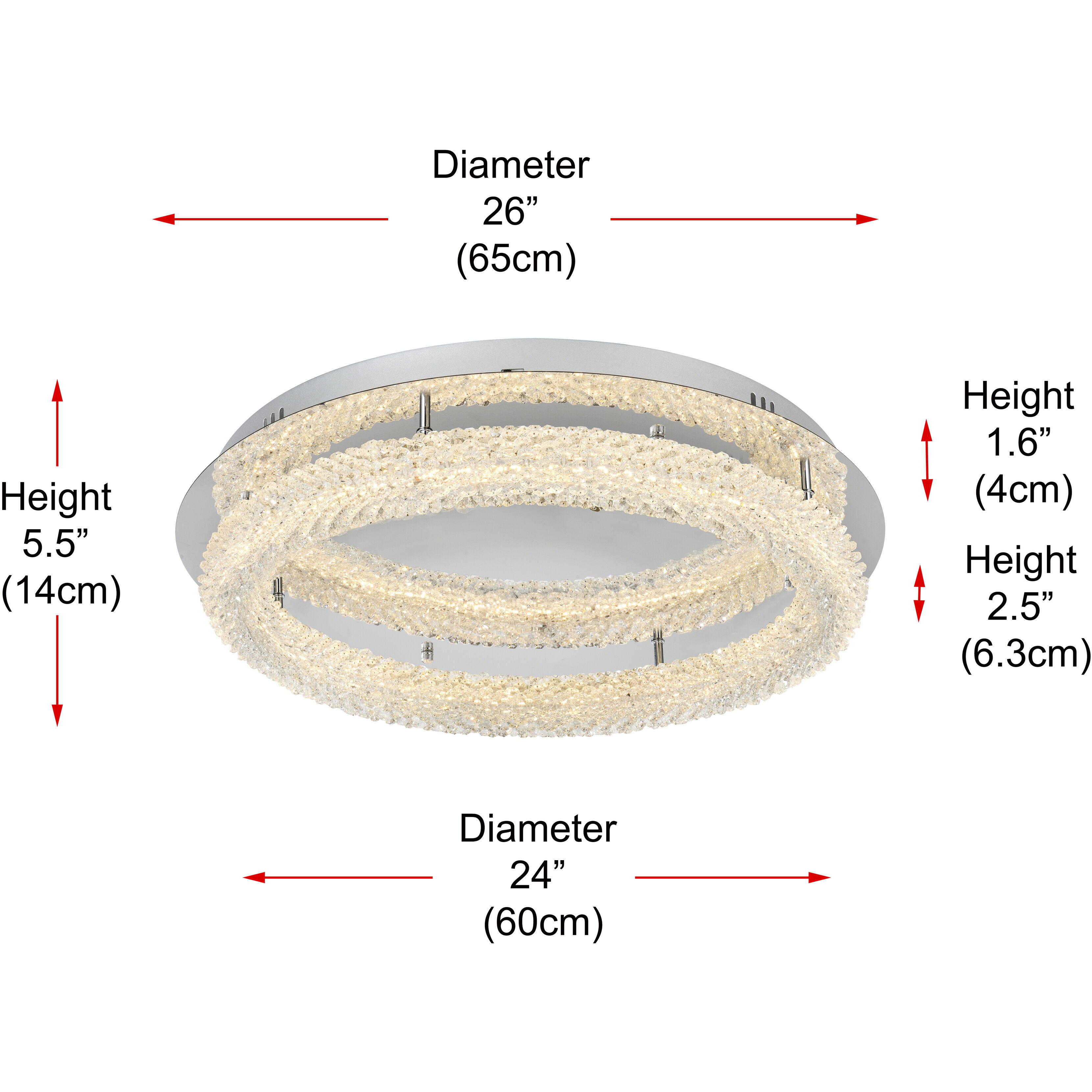 Bowen 1 Light 26 inch Chrome Flush Mount Ceiling Light