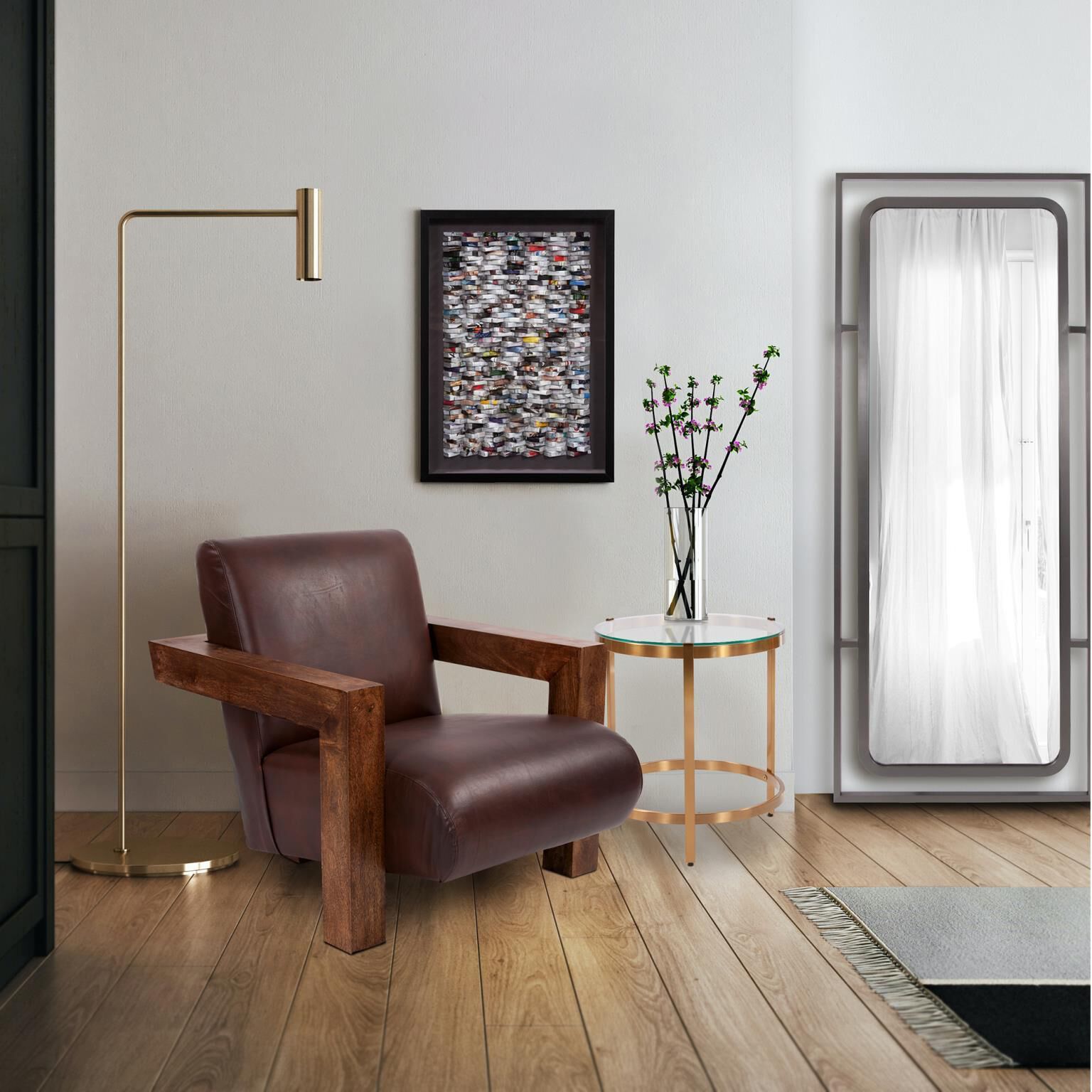 Huron 72 X 30 inch Nickel Mirror