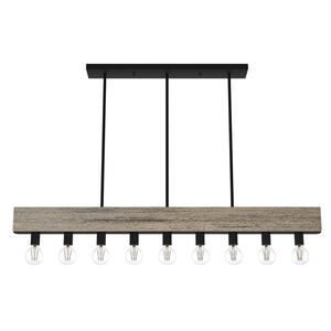 Donelson 9 Light 51 inch Rustic Iron Linear Chandelier Ceiling Light