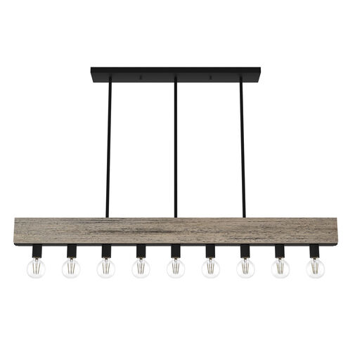 Donelson 9 Light 51 inch Rustic Iron Linear Chandelier Ceiling Light