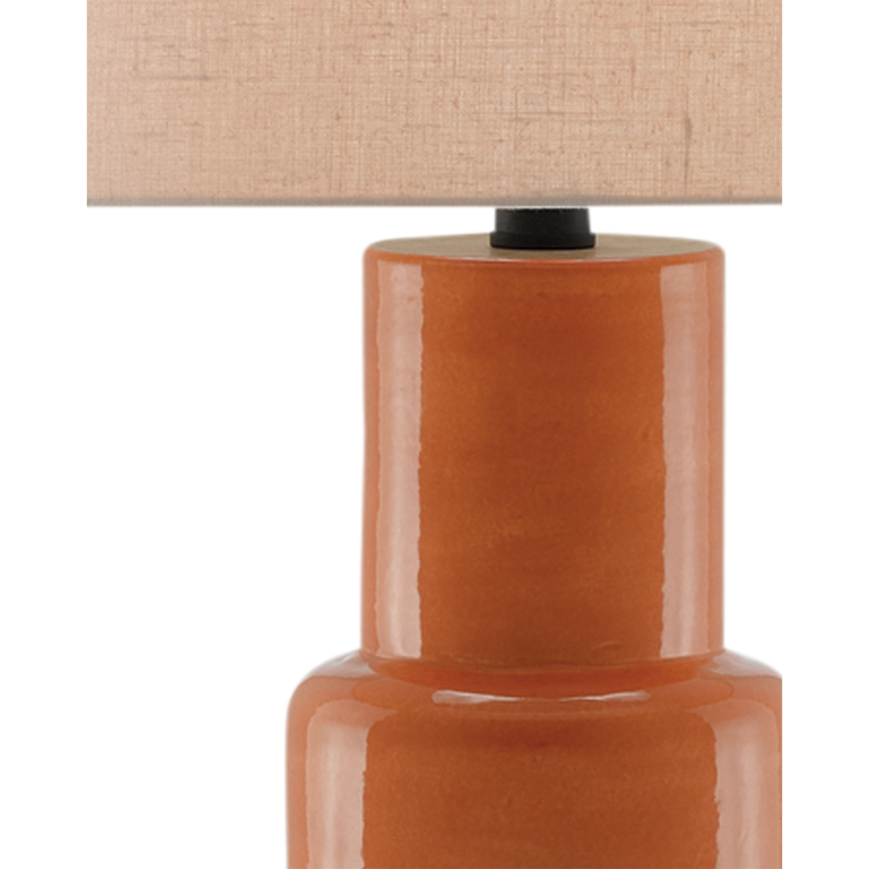 Janeen 31 inch 150 watt Orange/Satin Black Table Lamp Portable Light