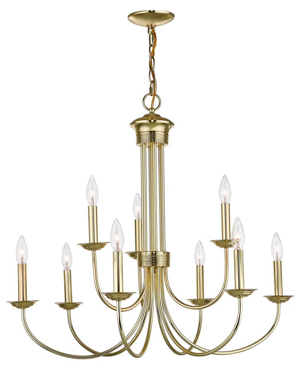 Estate 9 Light 30 inch Polished Brass Chandelier Ceiling Light