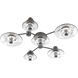 Atmosphere Cirrus LED Graphite Sconce/Flush Mount Ceiling Light in 3000K LED, Clear Granite, Hub & Spoke