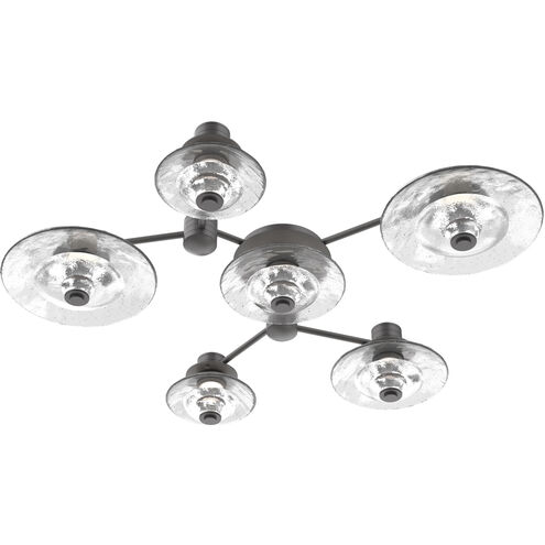 Atmosphere Cirrus LED Graphite Sconce/Flush Mount Ceiling Light in 3000K LED, Clear Granite, Hub & Spoke