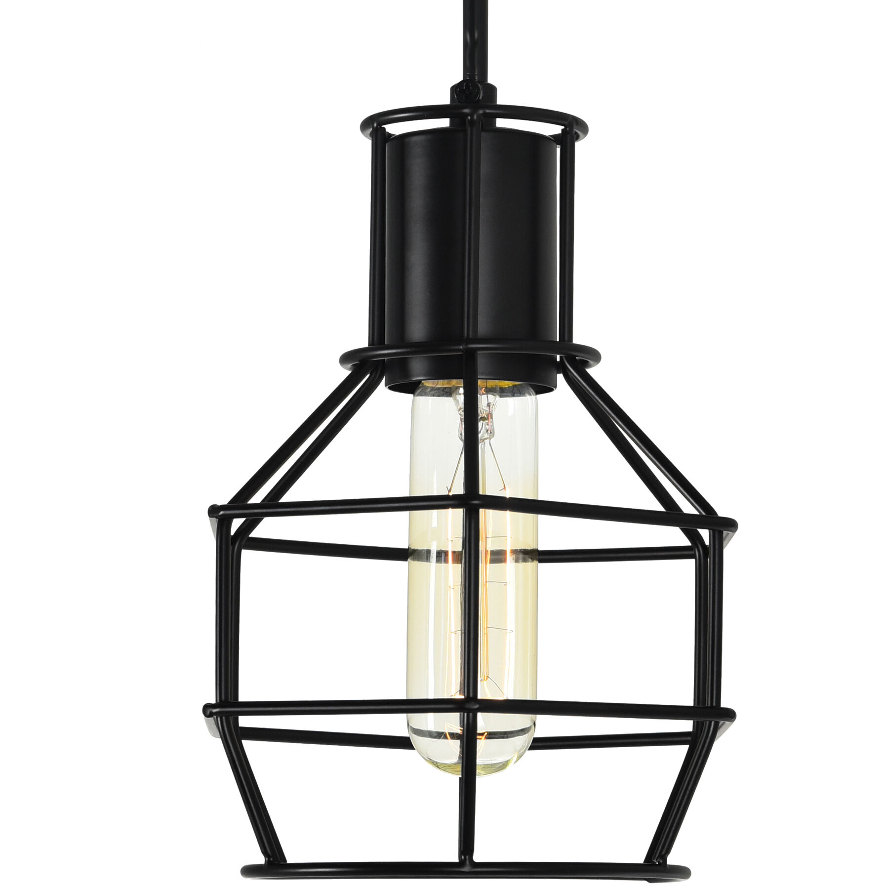 Secure 1 Light 6 inch Black Down Mini Pendant Ceiling Light