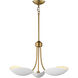 Maris 3 Light 22 inch White and Natural Aged Brass Multi-Light Pendant Ceiling Light
