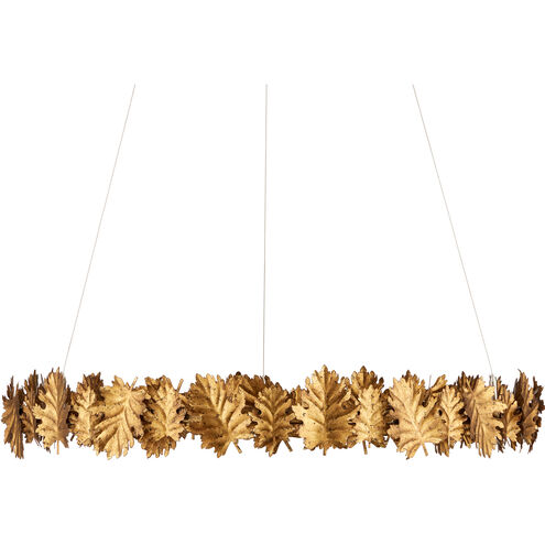 English Oak 1 Light 32.5 inch Gold Leaf Chandelier Ceiling Light