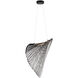 Eco Collection - Madera Family 23.75 inch Matte Black Pendant Ceiling Light in Black Wood, EVOLV