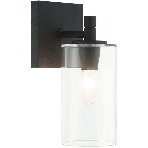 Candela 1 Light 4.75 inch Matte Black Wall Sconce Wall Light in Matte Black and Clear