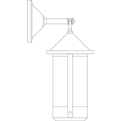 Berkeley 1 Light 14.38 inch Mission Brown Outdoor Wall Mount in Gold White Iridescent