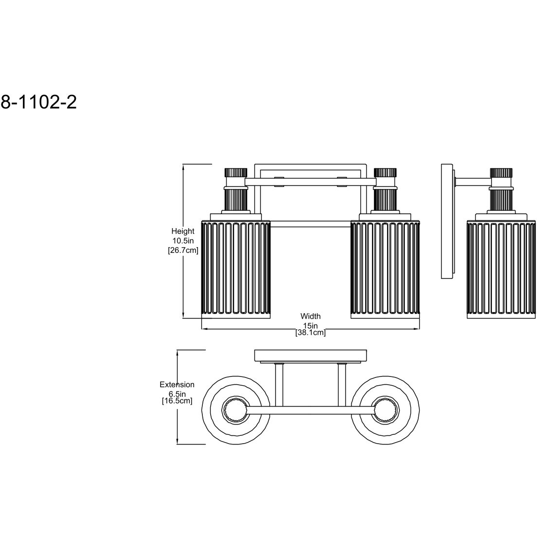 Concord 2 Light 15 inch Silver and Polished Nickel Bathroom Vanity Light Wall Light