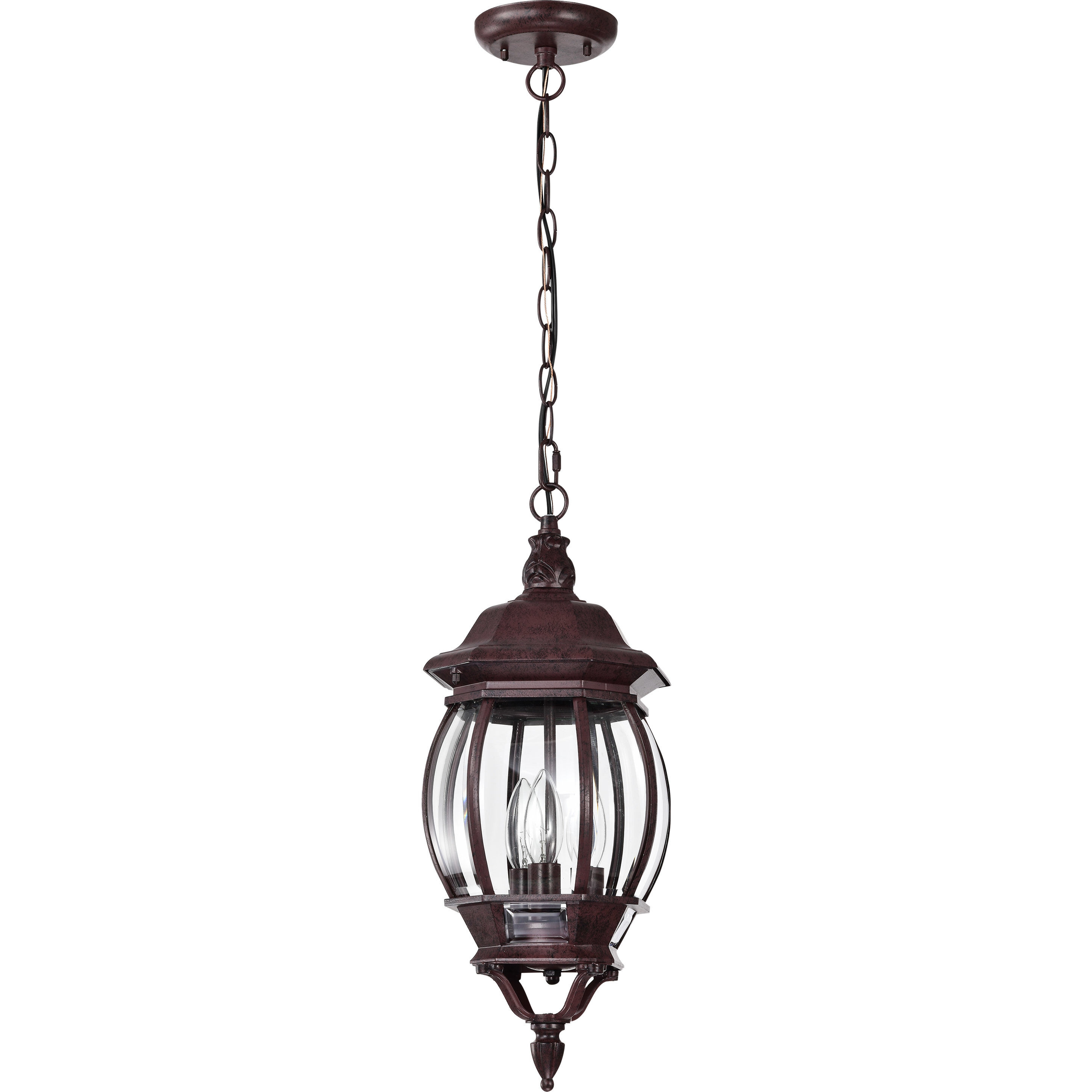 Central Park 3 Light 7 inch Old Bronze Outdoor Hanging Lantern