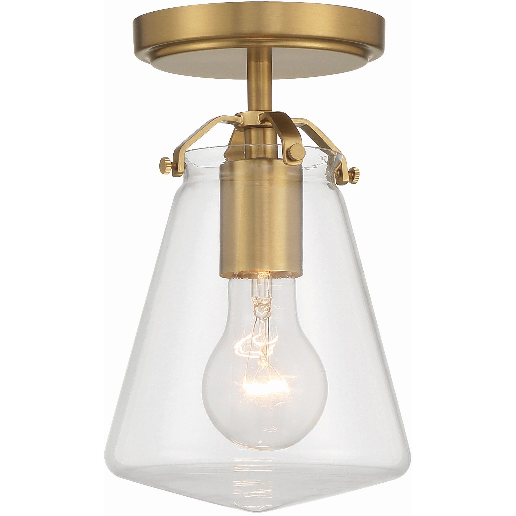 Voss 1 Light 5.75 inch Luxe Gold Semi Flush Ceiling Light