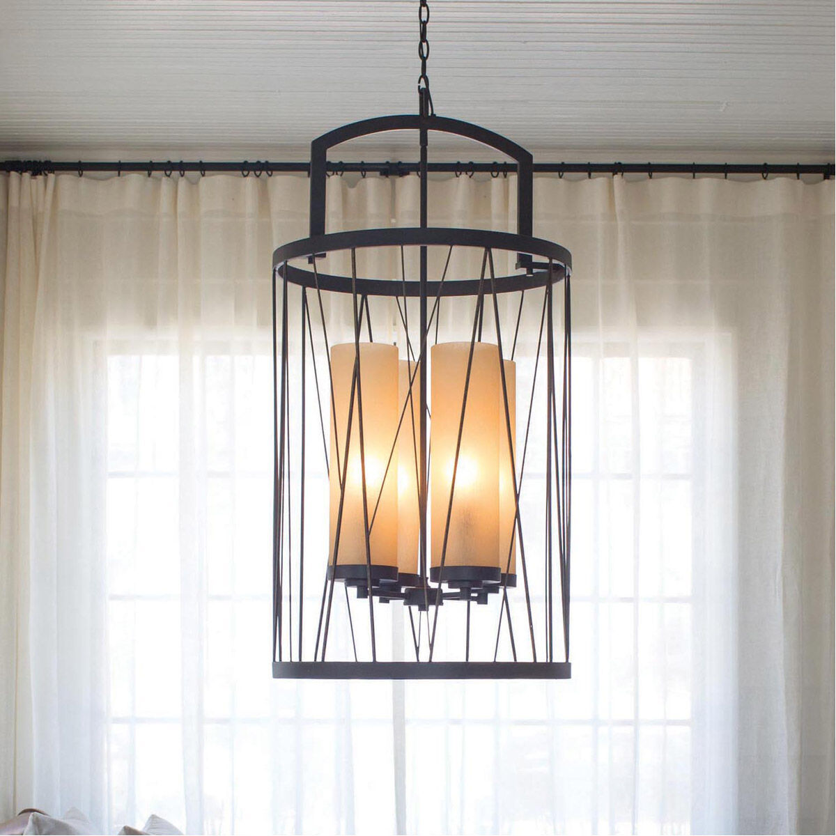 Nest 4 Light 21 inch Oil Rubbed Bronze Foyer Ceiling Light, Single Tier