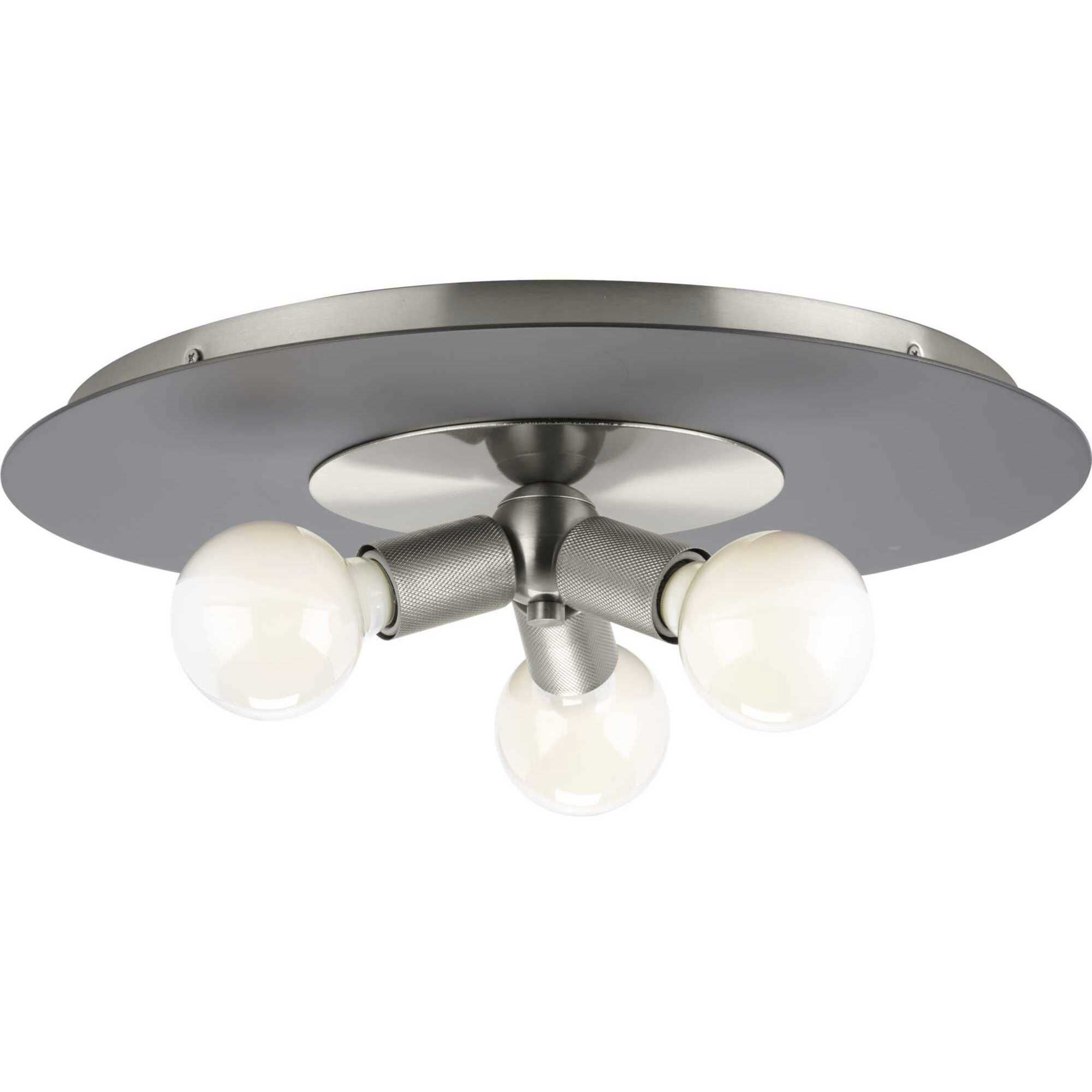 Trimble 3 Light 18 inch Brushed Nickel Flush Mount Ceiling Light in Burnished Nickel, Design Series