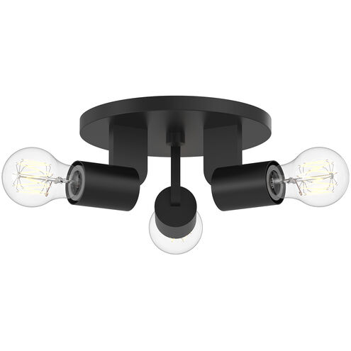Alora Mood Claire 3 Light 9.5 inch Matte Black Semi Flush Mount Ceiling Light