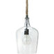 Hammered 1 Light 9.5 inch Clear Pendant Ceiling Light