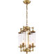 Regis 4 Light 12 inch Aged Brass with Fluted Glass Pendant Ceiling Light