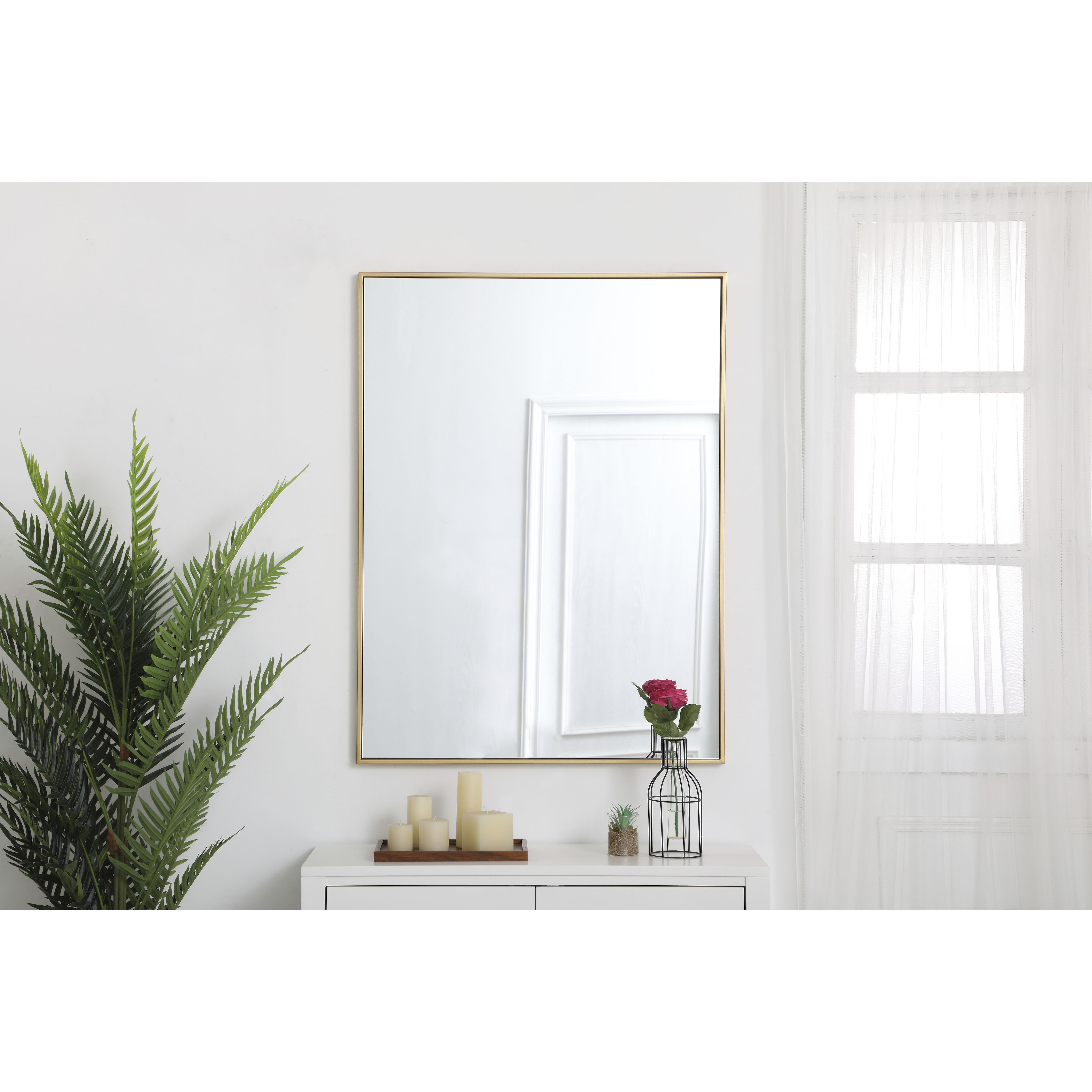 Monet 40 X 30 inch Brass Wall Mirror