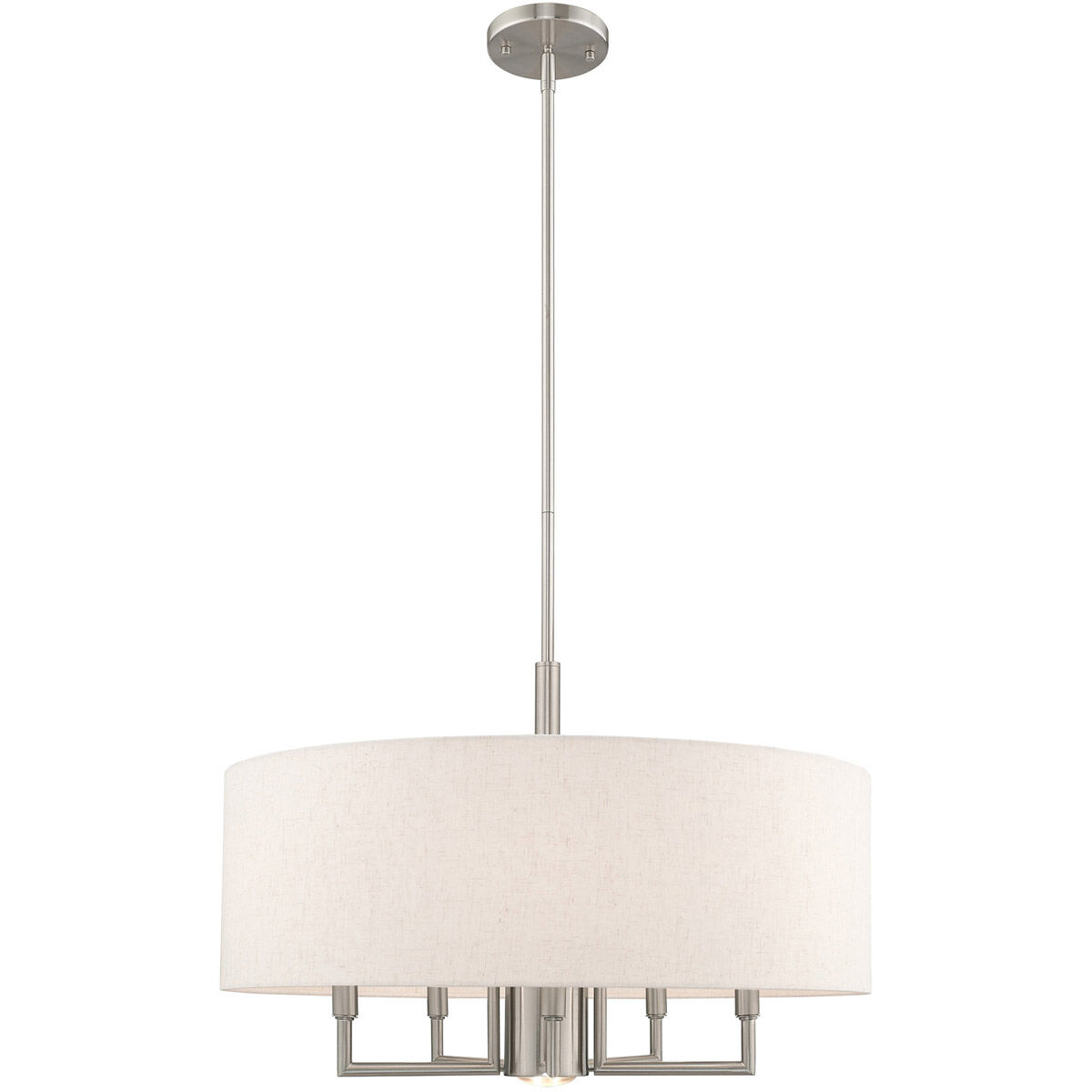 Meridian 6 Light 24 inch Brushed Nickel Pendant Chandelier Ceiling Light