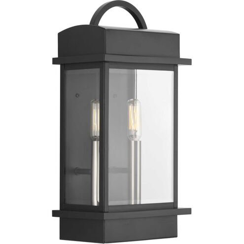 Santee 2 Light 15 inch Matte Black Outdoor Wall Lantern, Medium, Design Series