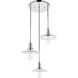 Waltz 3 Light 19 inch Chrome Pendant Ceiling Light
