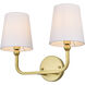 Colson 2 Light 16 inch Brass Bath Sconce Wall Light