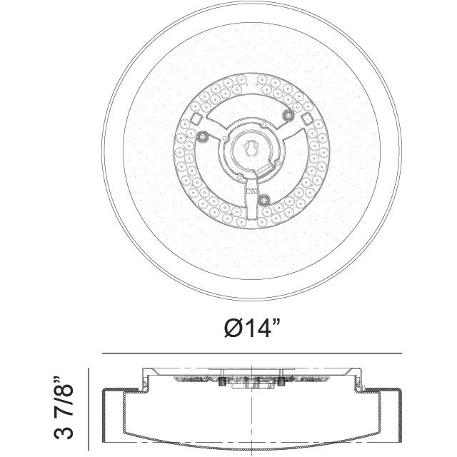 Callum LED 14 inch White and Clear Flush Mount Ceiling Light