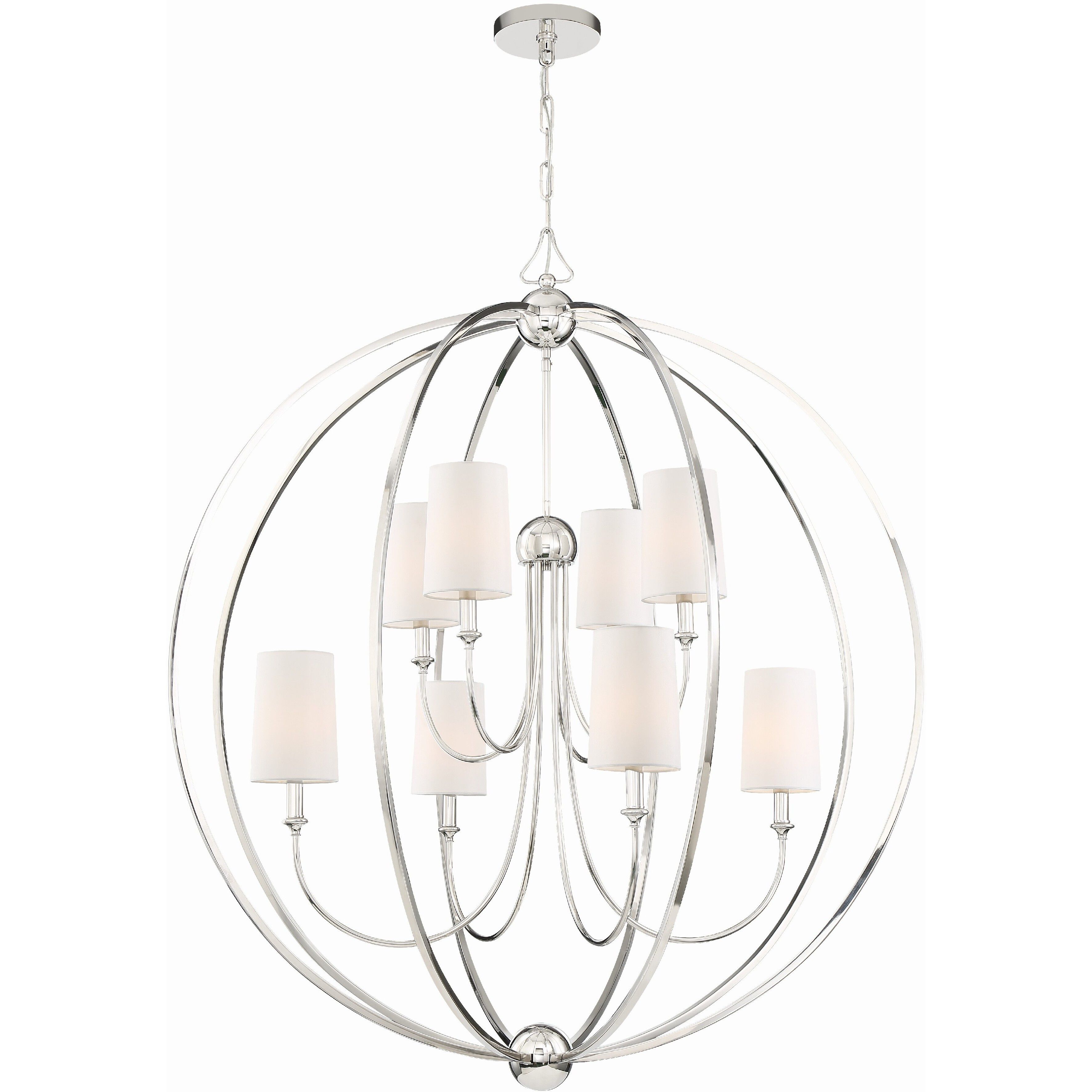 Sylvan 8 Light 40 inch Polished Nickel Chandelier Ceiling Light