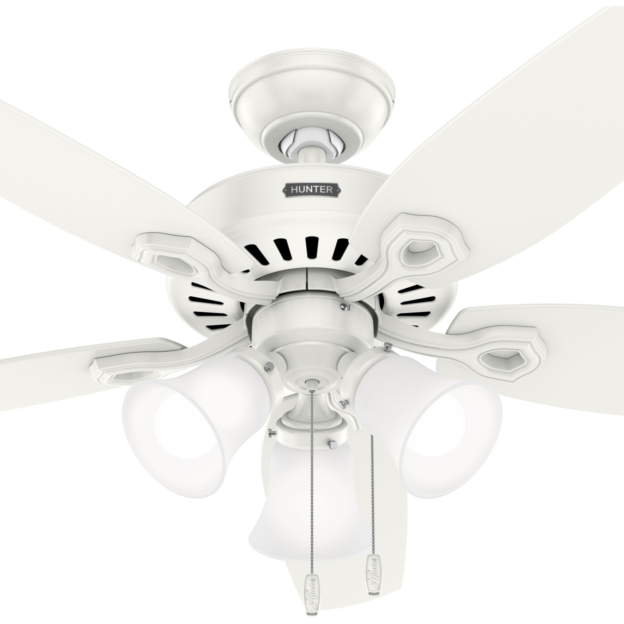 Builder 52 inch Fresh White with Fresh White/Light Oak Blades Ceiling Fan