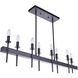 Larrson 8 Light 38 inch Flat Black Island Ceiling Light