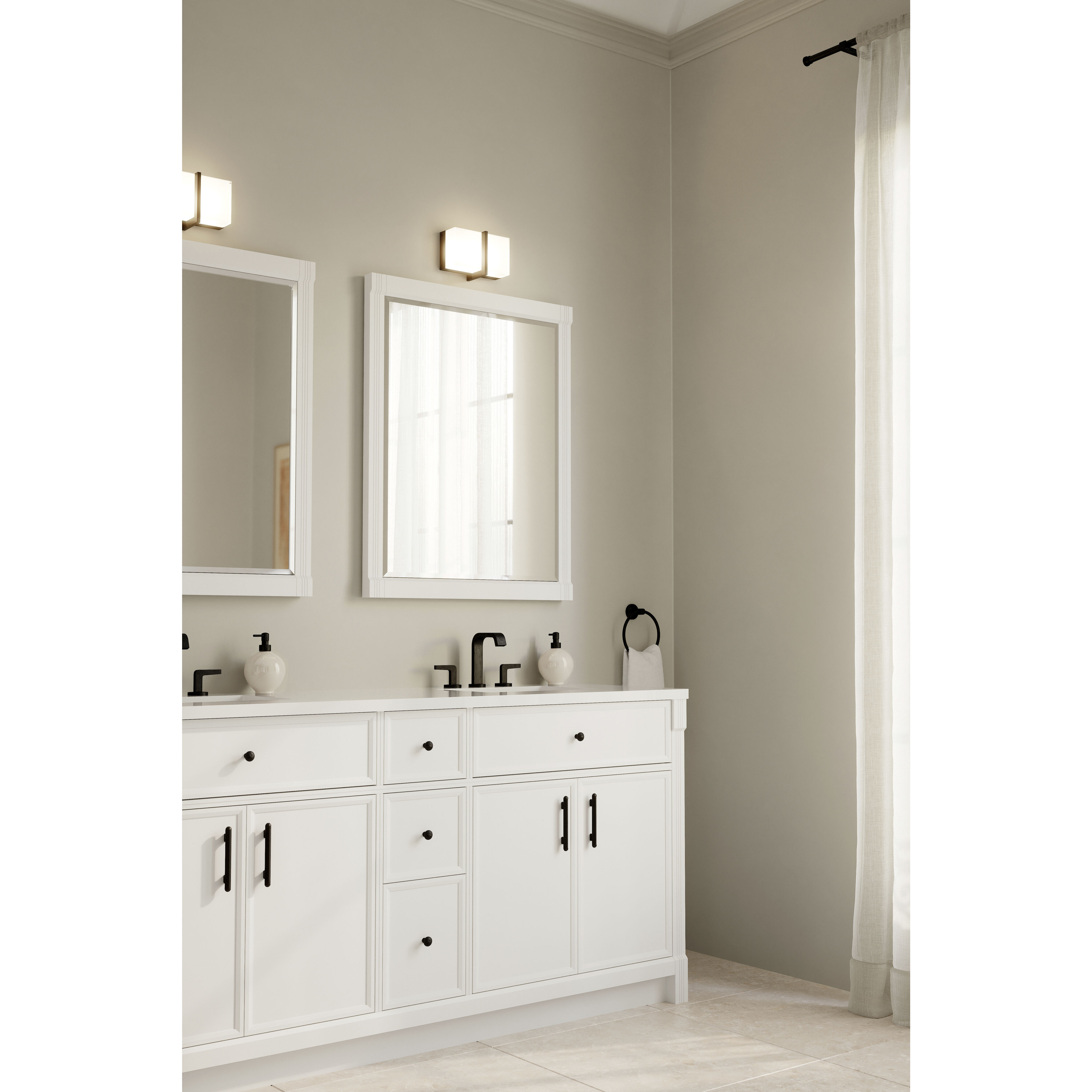 High Rise LED 8.5 inch Dark Matte Black Bath Bar Wall Light